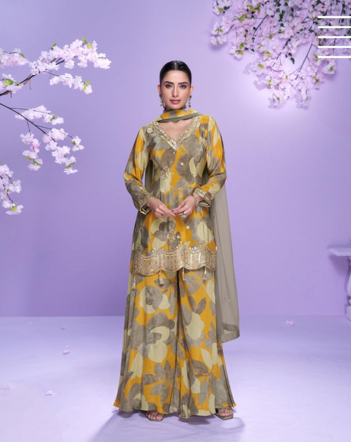 Matrut | Vaani Mustard Sharara Suit