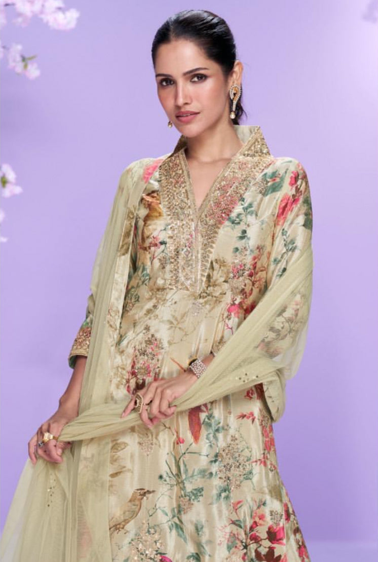 Matrut | Vaani Beige Sharara Suit