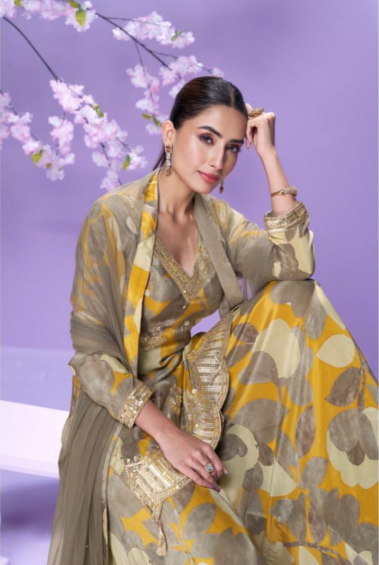 Matrut | Vaani Mustard Sharara Suit