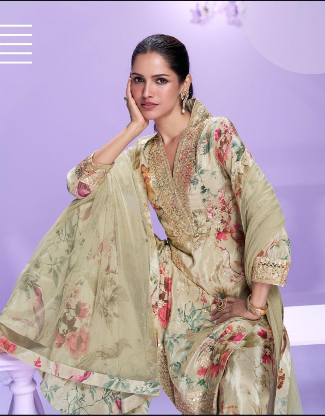 Matrut | Vaani Beige Sharara Suit