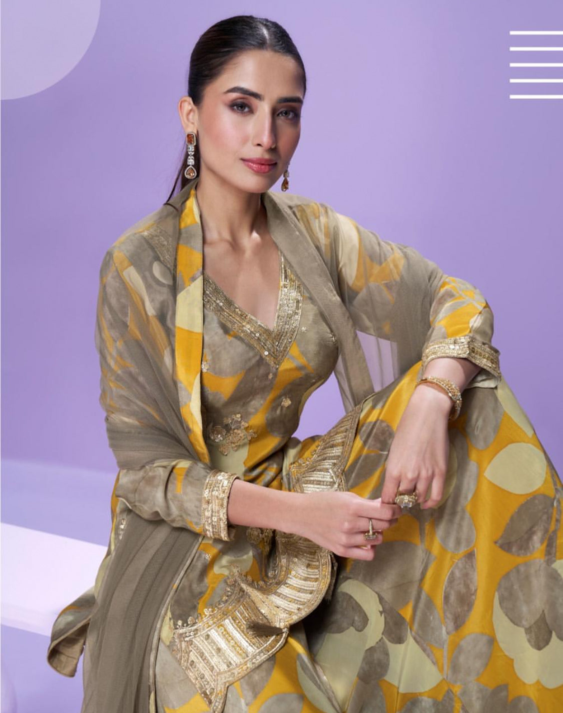 Matrut | Vaani Mustard Sharara Suit