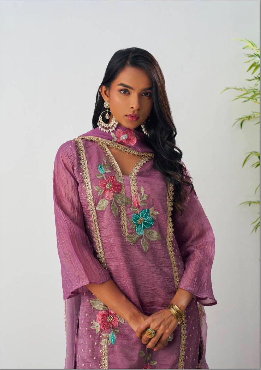 Matrut | Ehsaas Purple Straight Suit