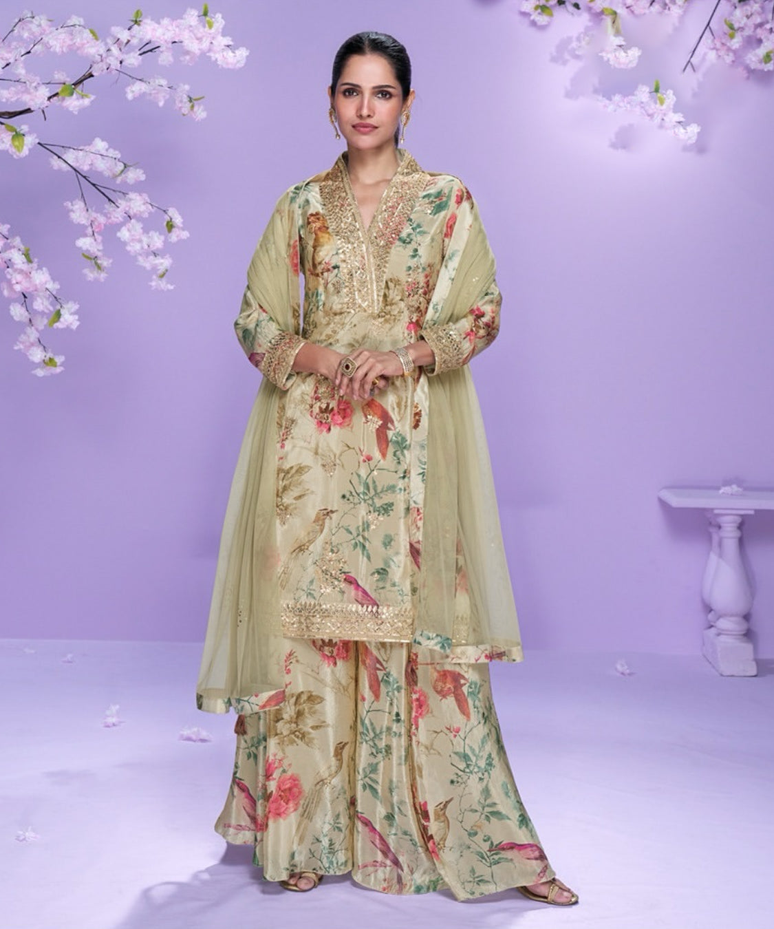 Matrut | Vaani Beige Sharara Suit