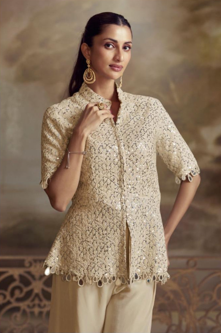 Matrut | Zeenat Cream Duo Set