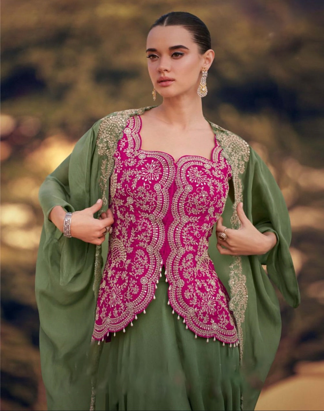 Matrut | Panihari Sea Green-Pink Trio Set