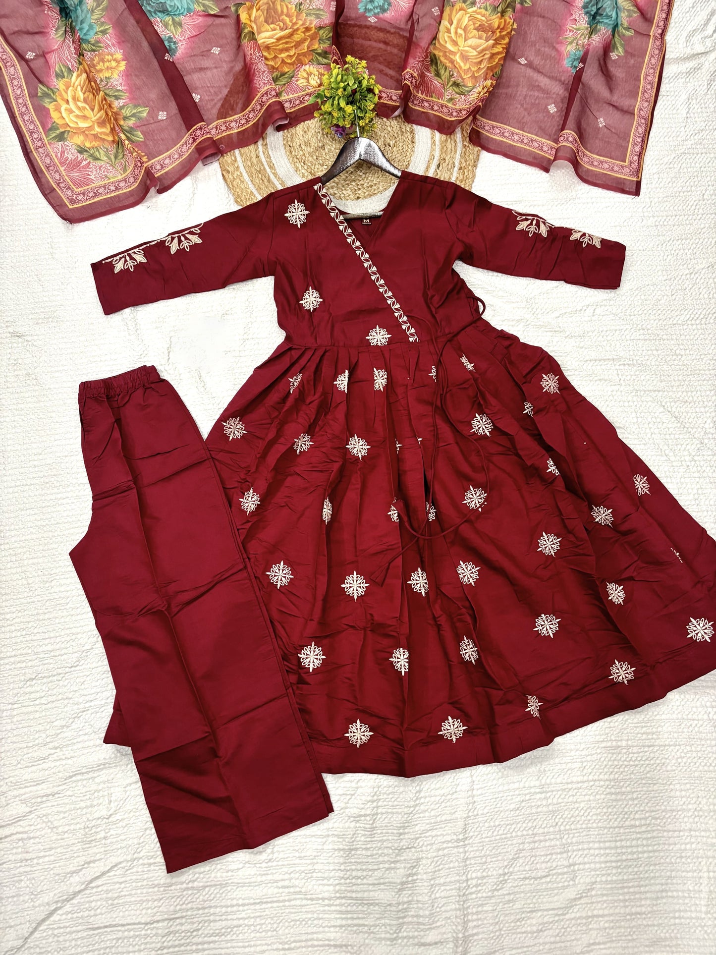 Matrut | Prnali Cherry Red Anarkali Suit