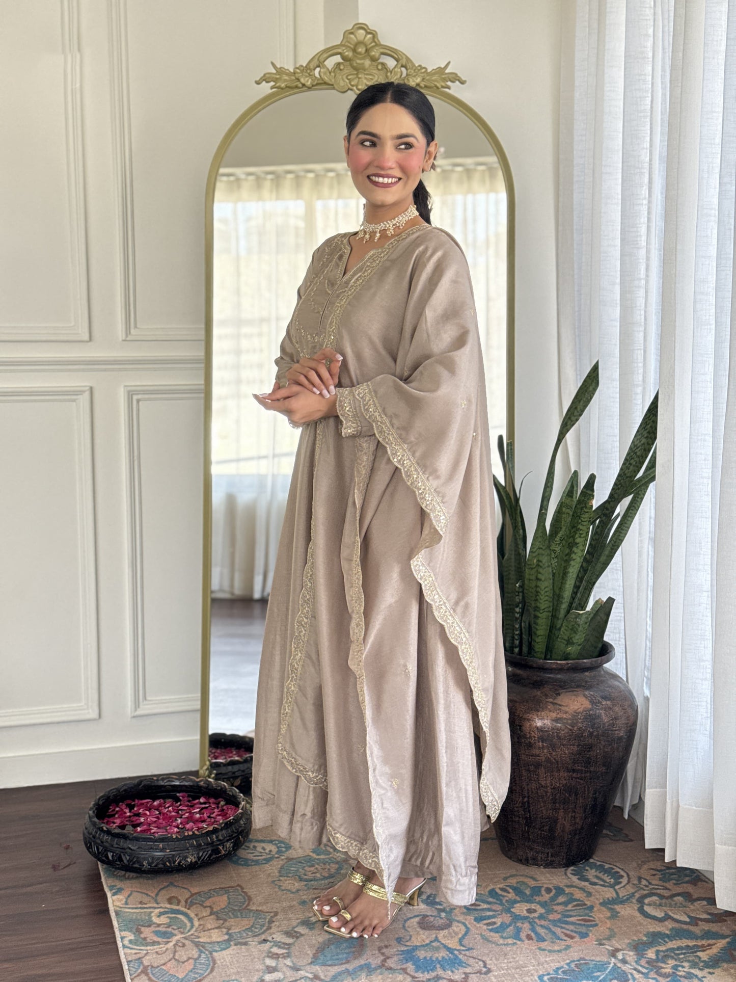Matrut | Magica Taupe Anarkali Suit