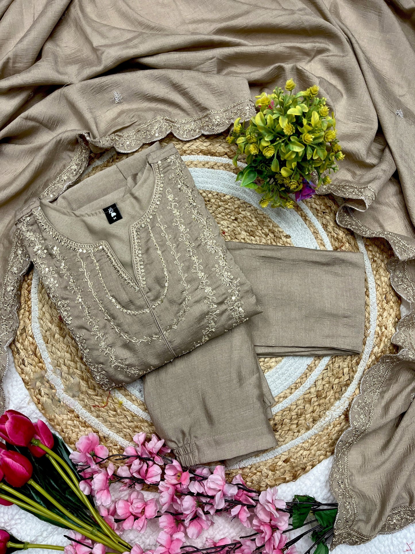 Matrut | Magica Taupe Anarkali Suit