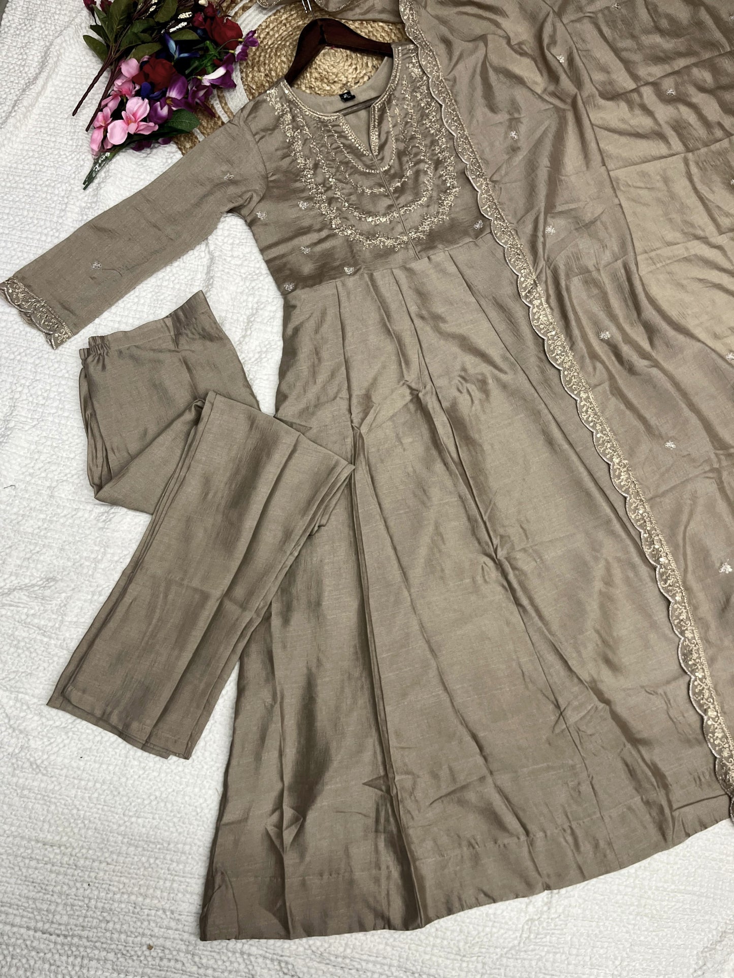 Matrut | Magica Taupe Anarkali Suit