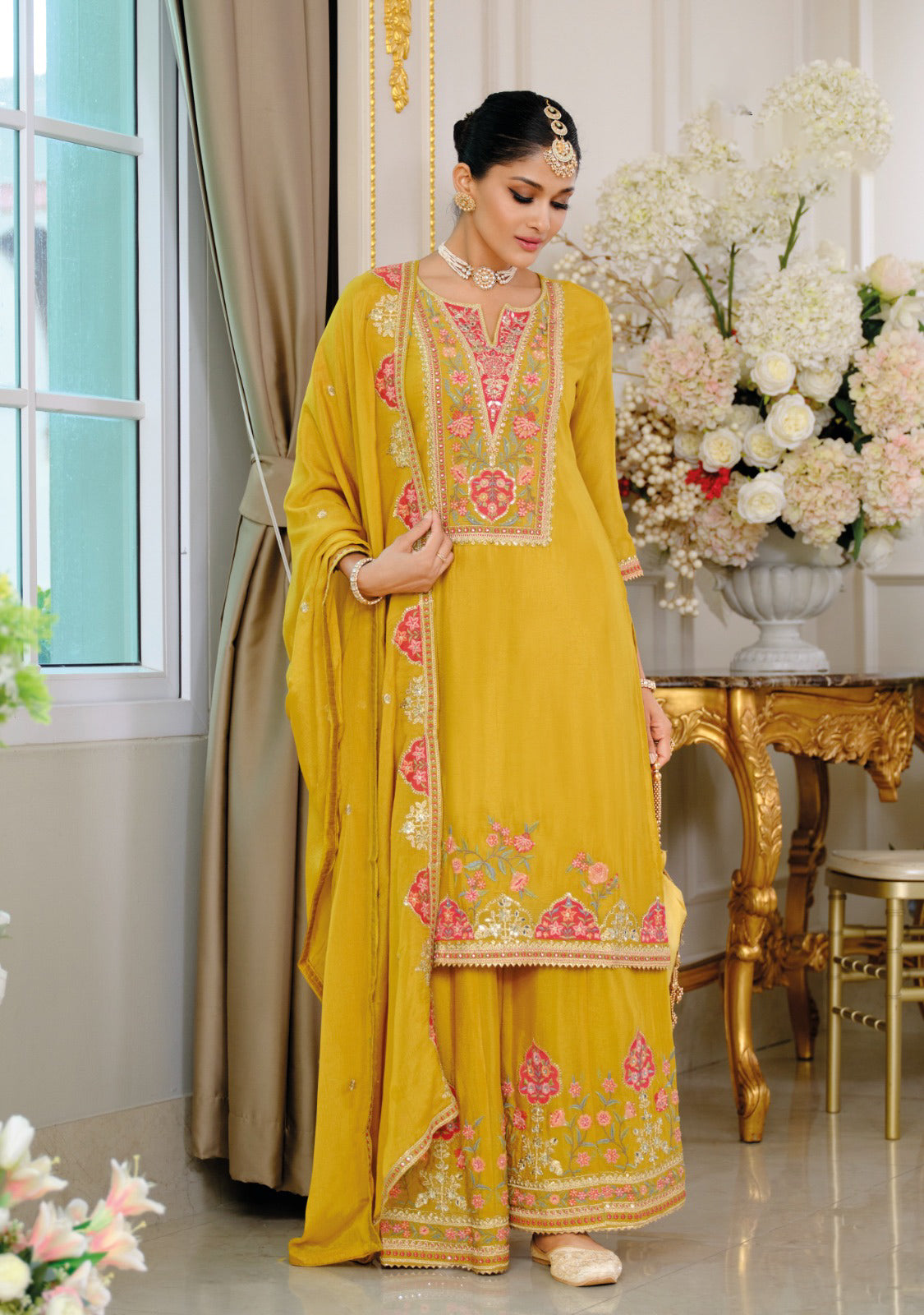 Matrut | Kiyara Mustard Palazzo Suit