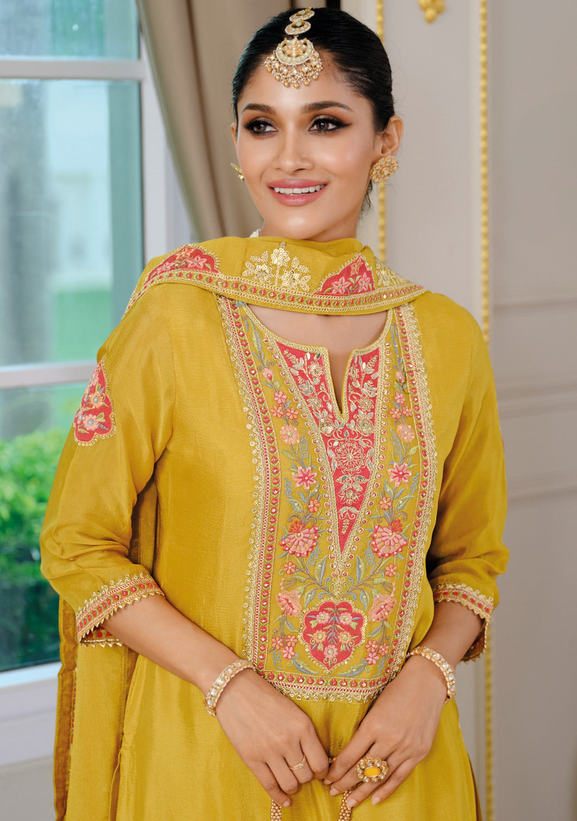 Matrut | Kiyara Mustard Palazzo Suit