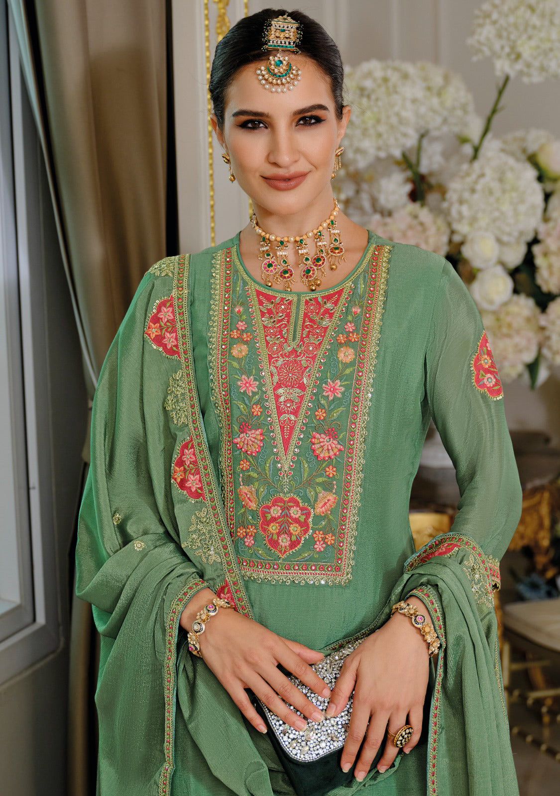 Matrut | Kiyara Green Palazzo Suit
