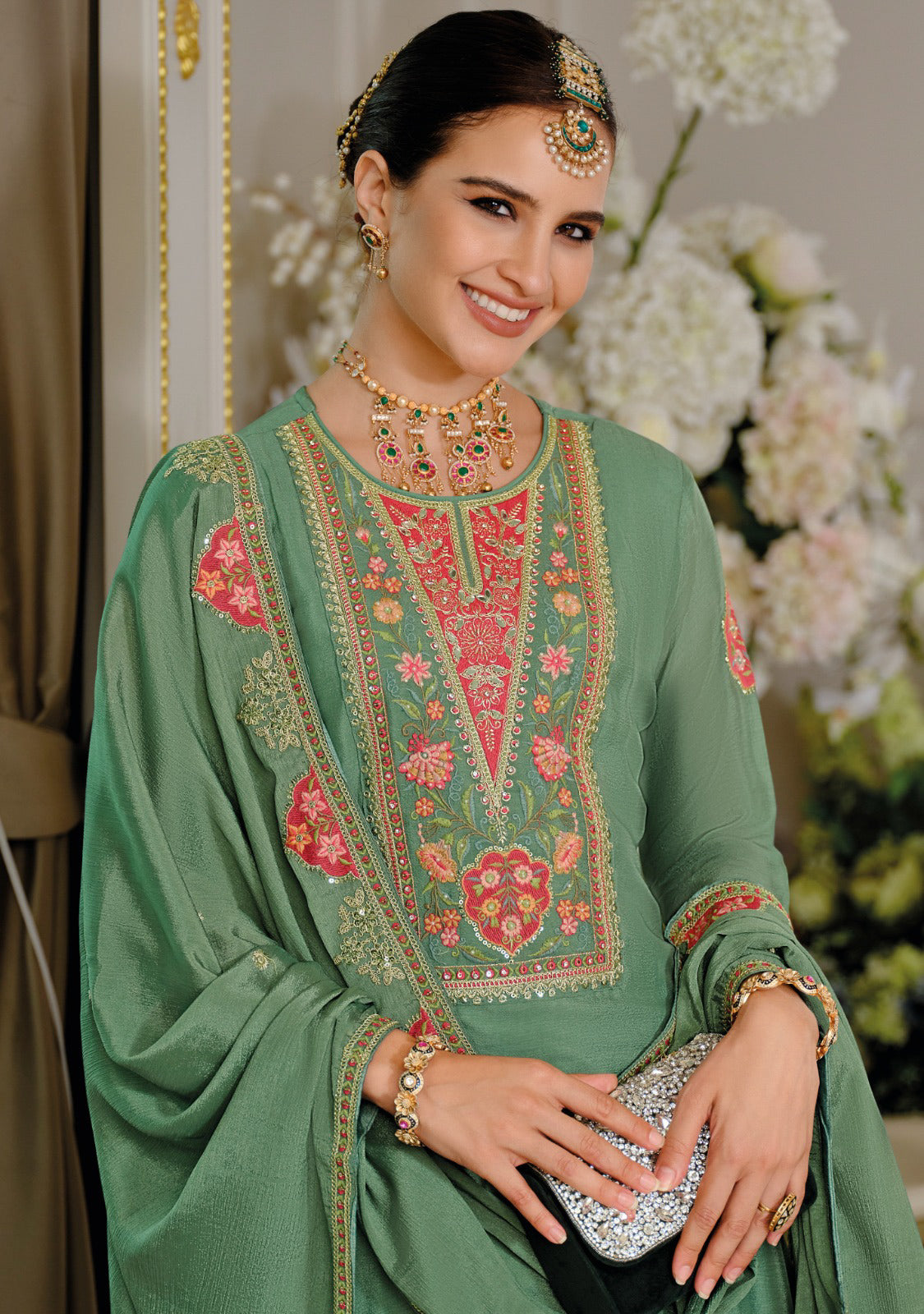 Matrut | Kiyara Green Palazzo Suit