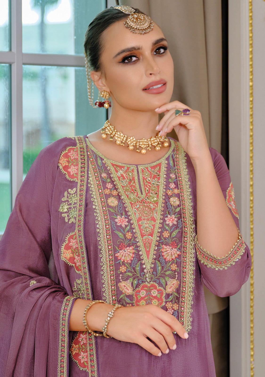 Matrut | Kiyara Purple Palazzo Suit