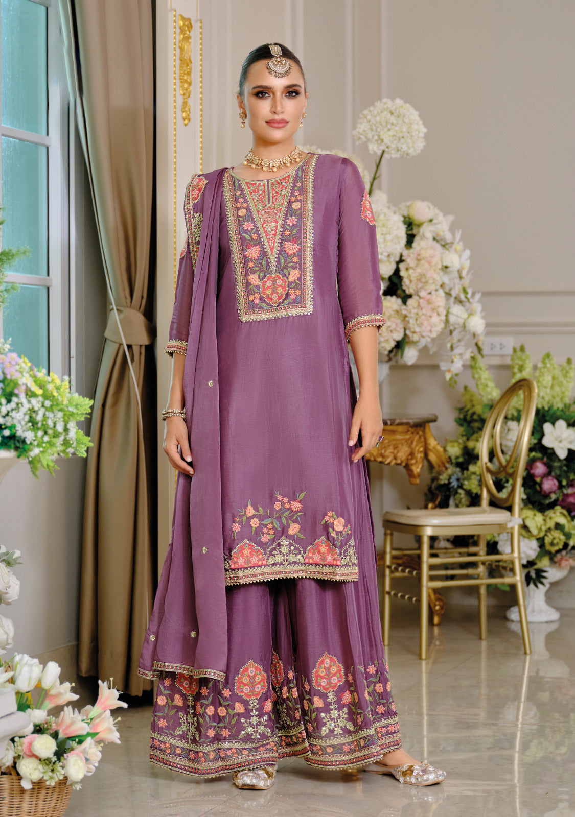 Matrut | Kiyara Purple Palazzo Suit