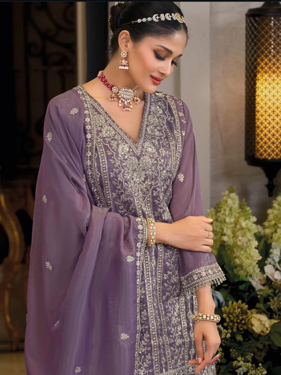 Matrut | Nayaab Purple Sharara Suit