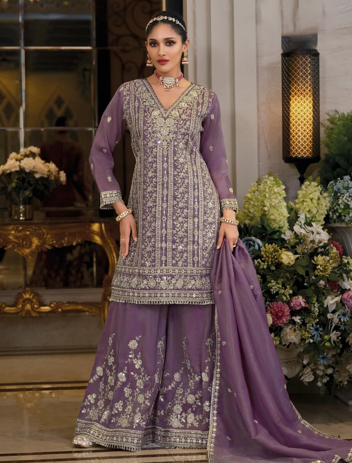 Matrut | Nayaab Purple Sharara Suit