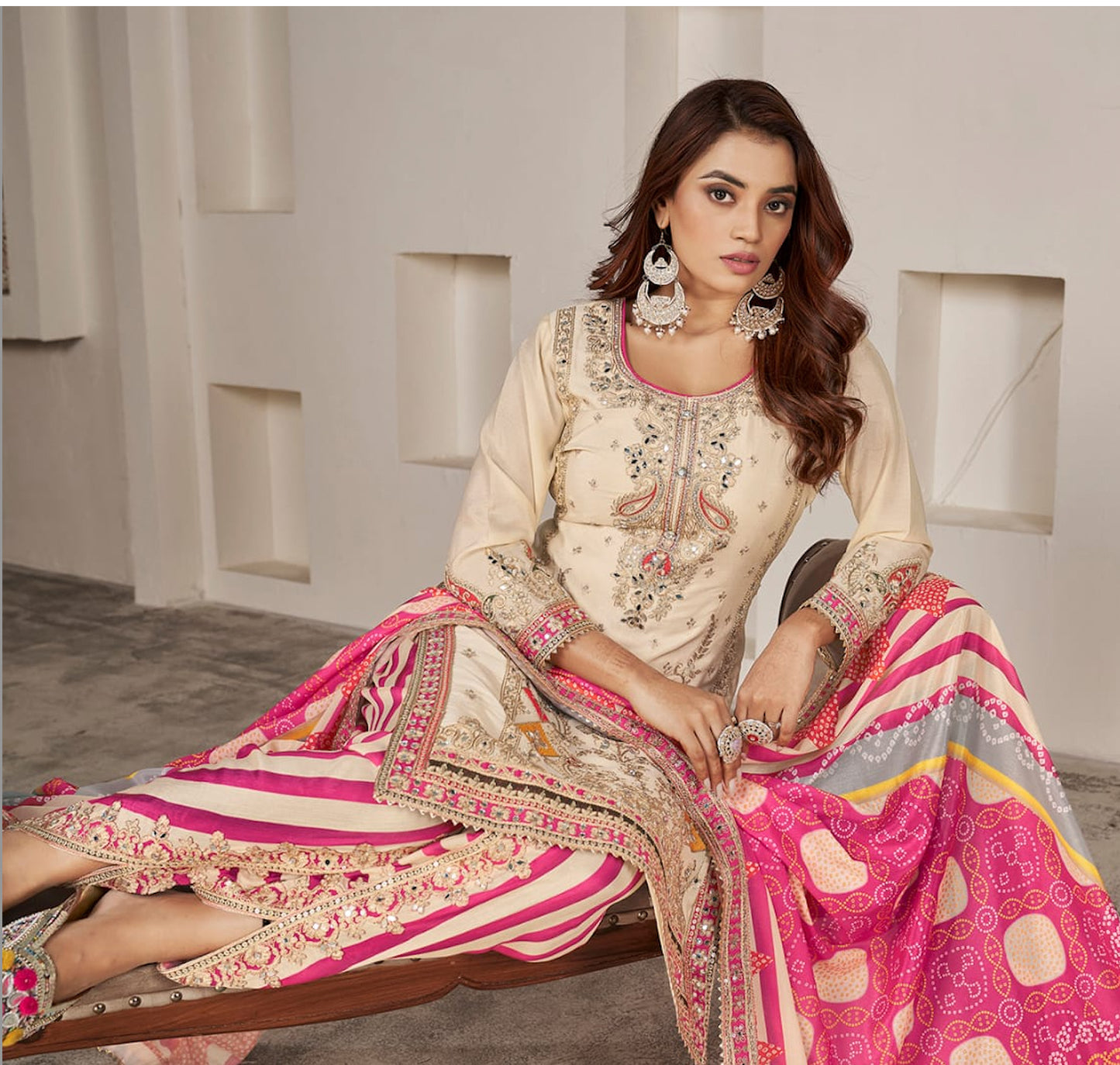 Matrut | Phoolzari Ivory Dhoti Suit