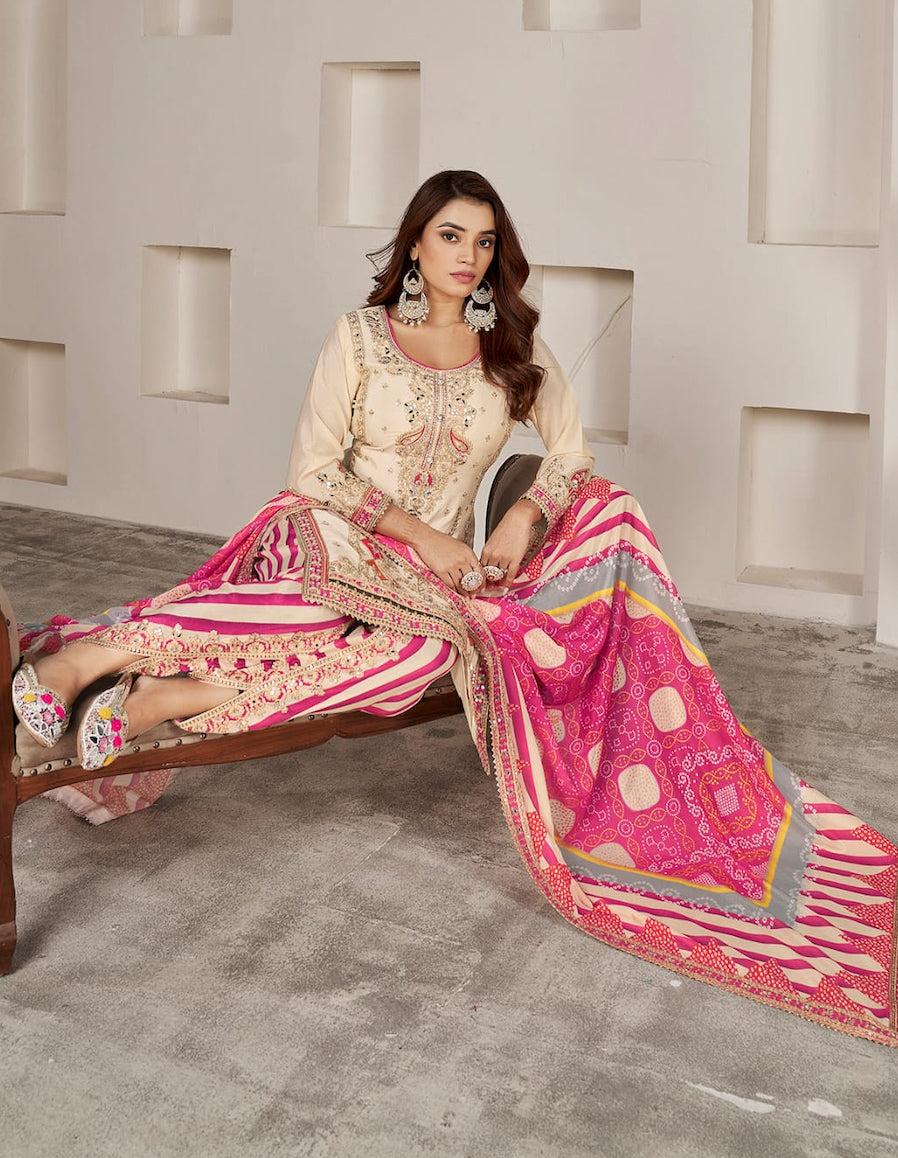 Matrut | Phoolzari Ivory Dhoti Suit