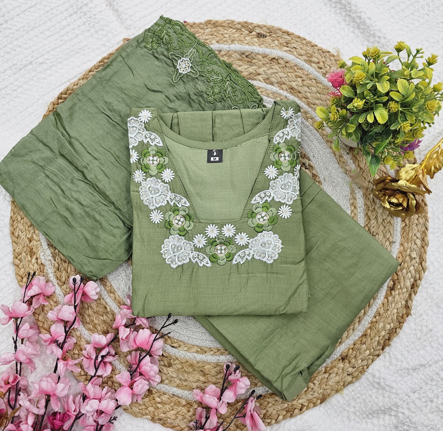 Matrut | Lakira Pista Green Anarkali Suit