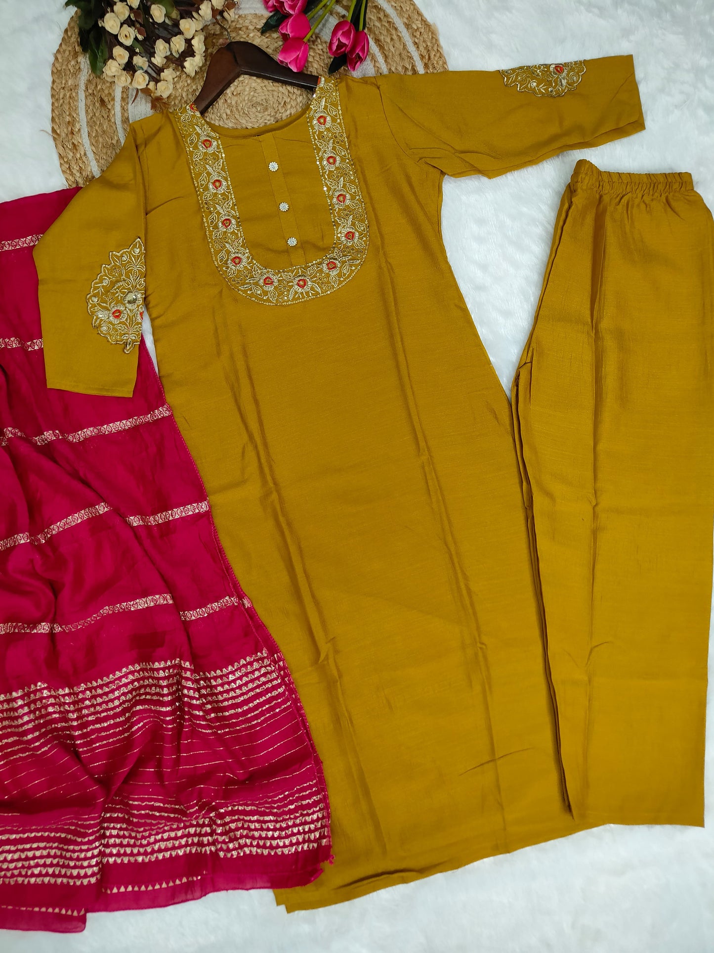 Matrut | Vishuddha Mustard Straight Suit