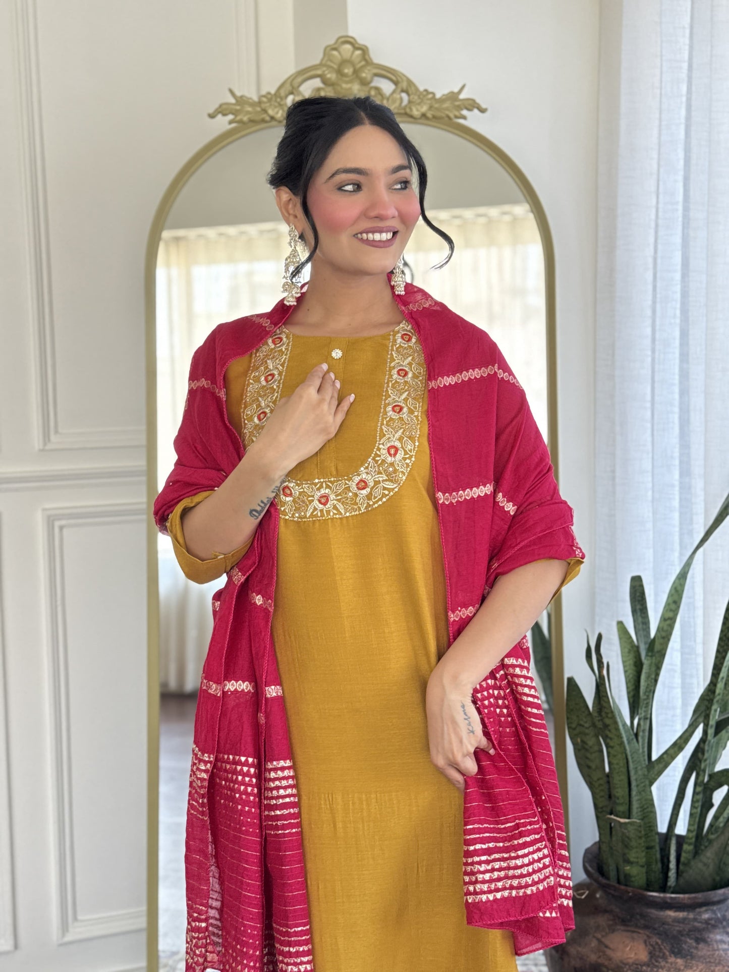 Matrut | Vishuddha Mustard Straight Suit