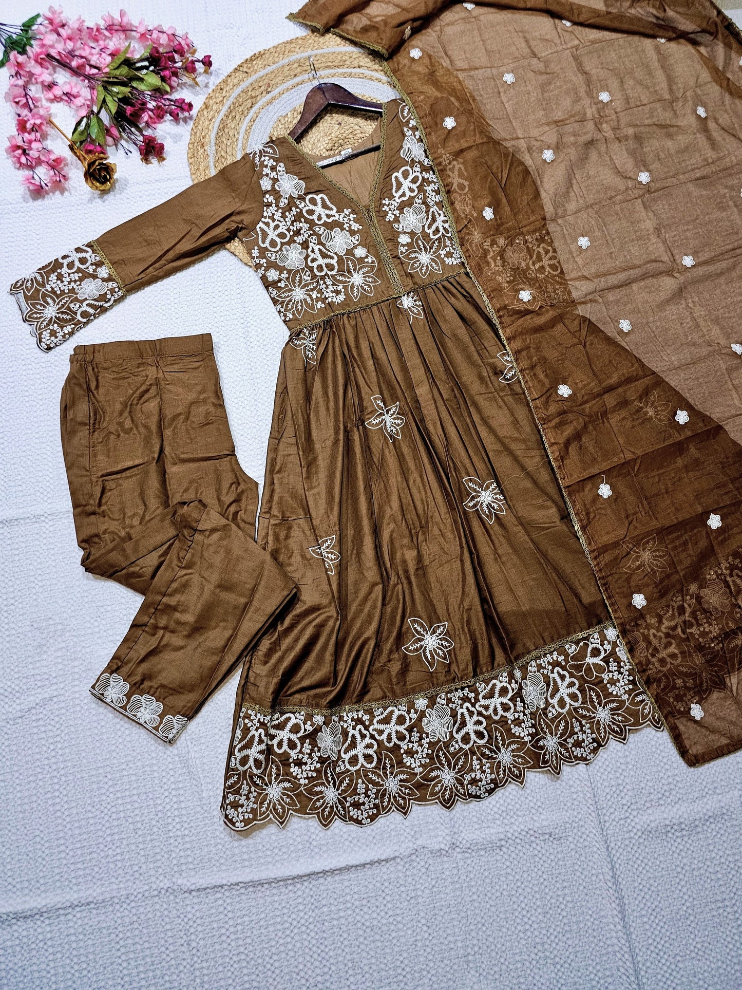 Matrut | Yashika Coffee Brown Anarkali Suit