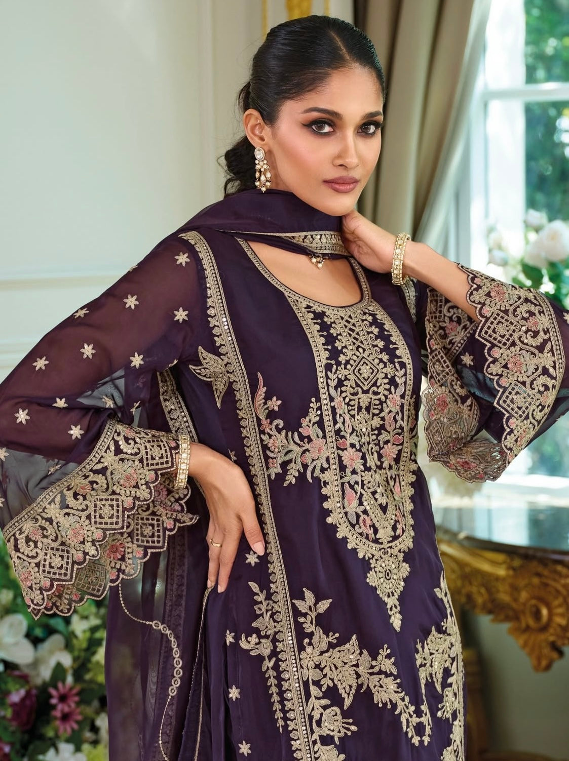 Matrut | Dastur Dark Purple Straight Suit