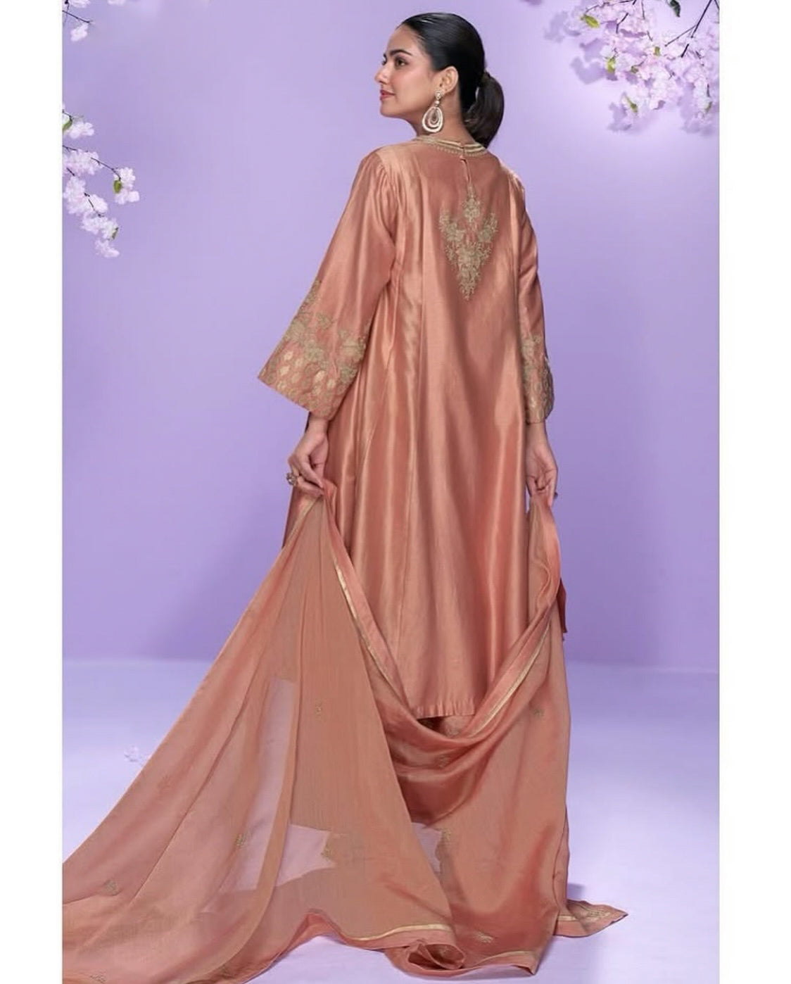 Matrut | Mausam Rusty Peach A-line Suit