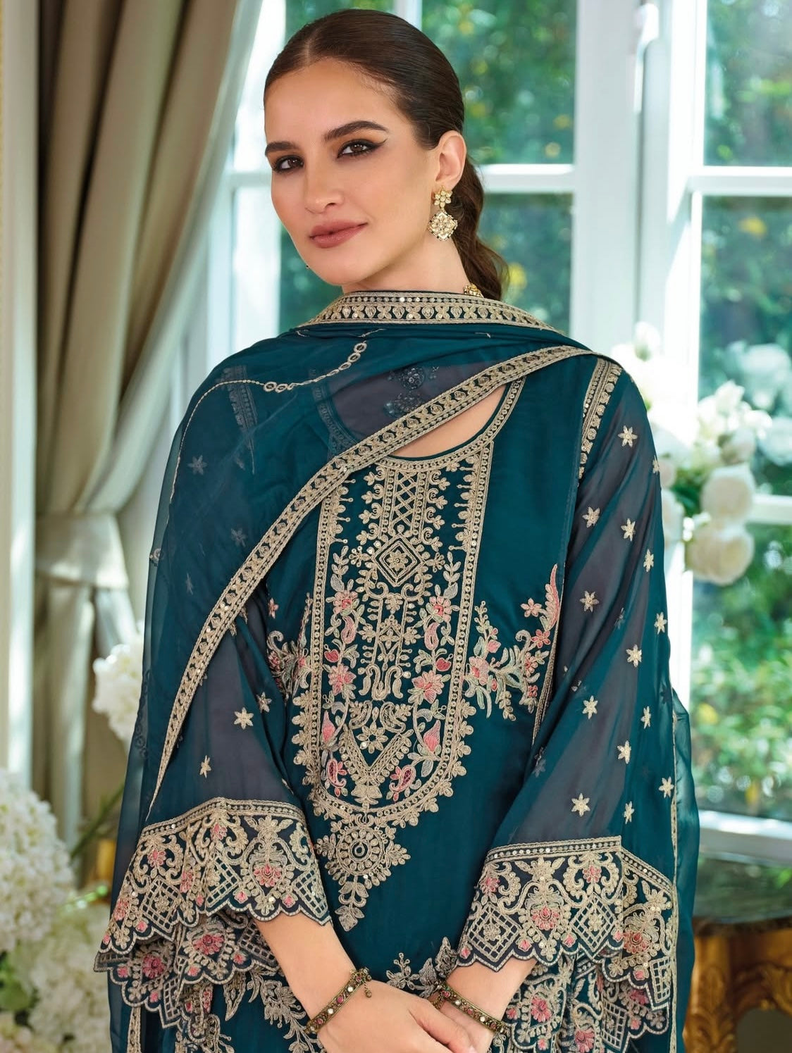 Matrut | Dastur Teal Blue Straight Suit