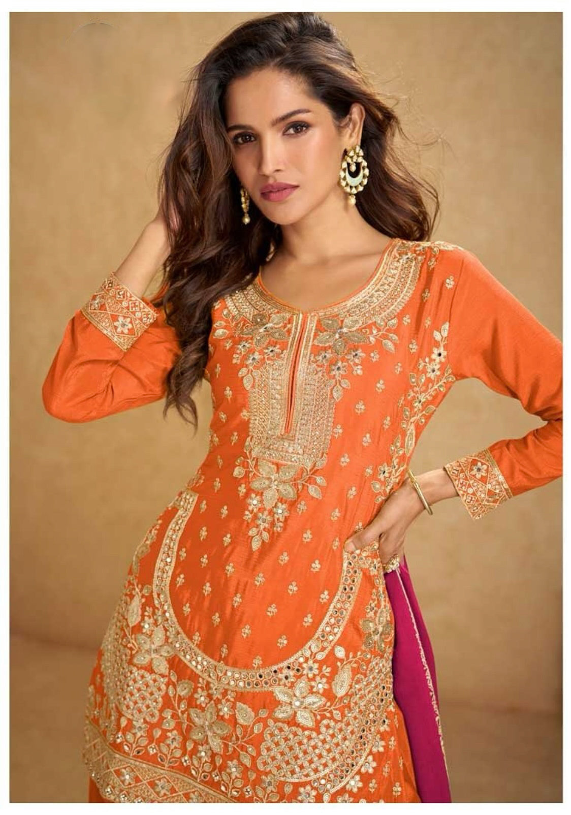 Matrut | Aarushi Orange Sharara Suit