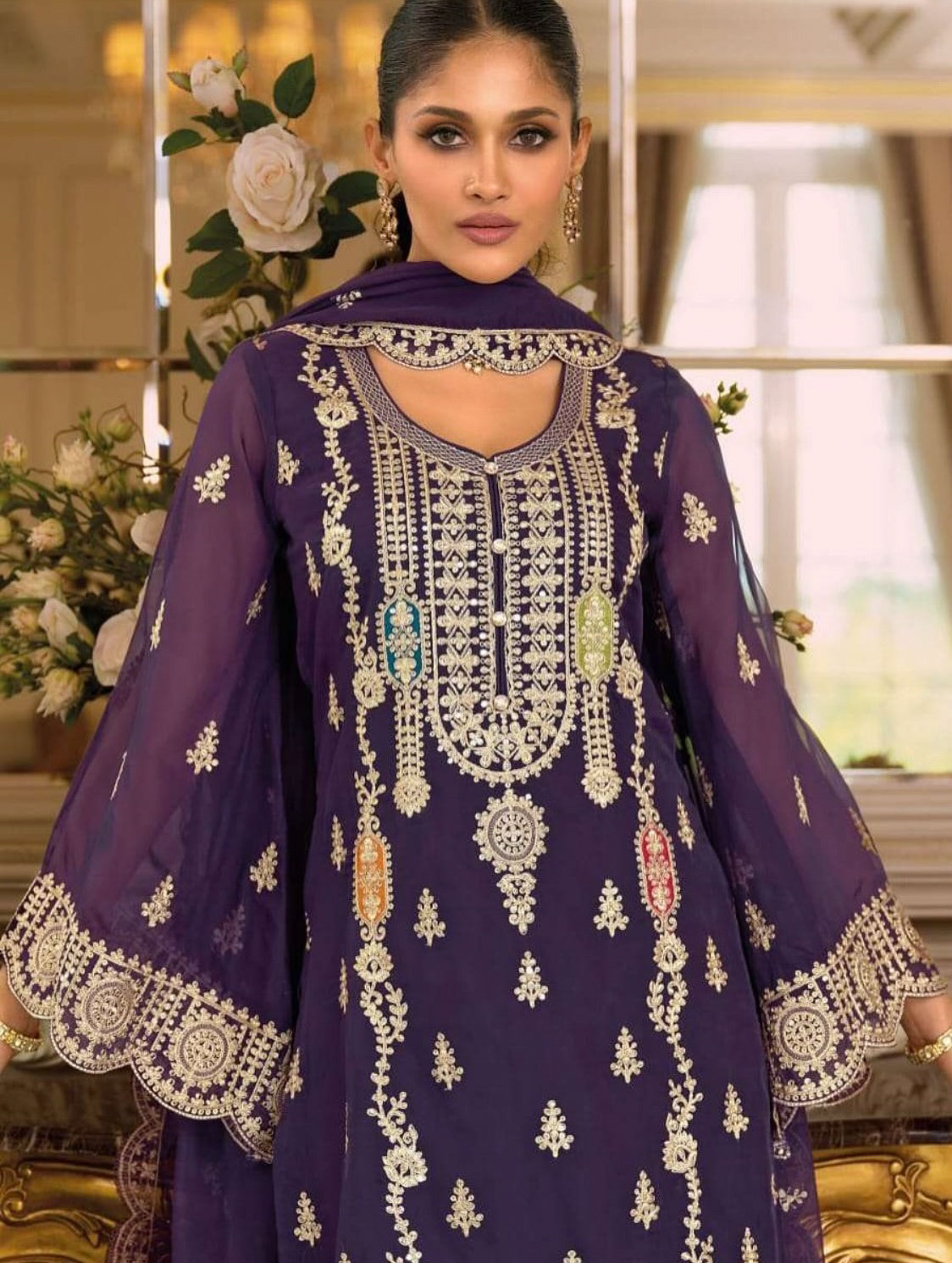 Matrut | Praniti Dark Purple Straight Suit