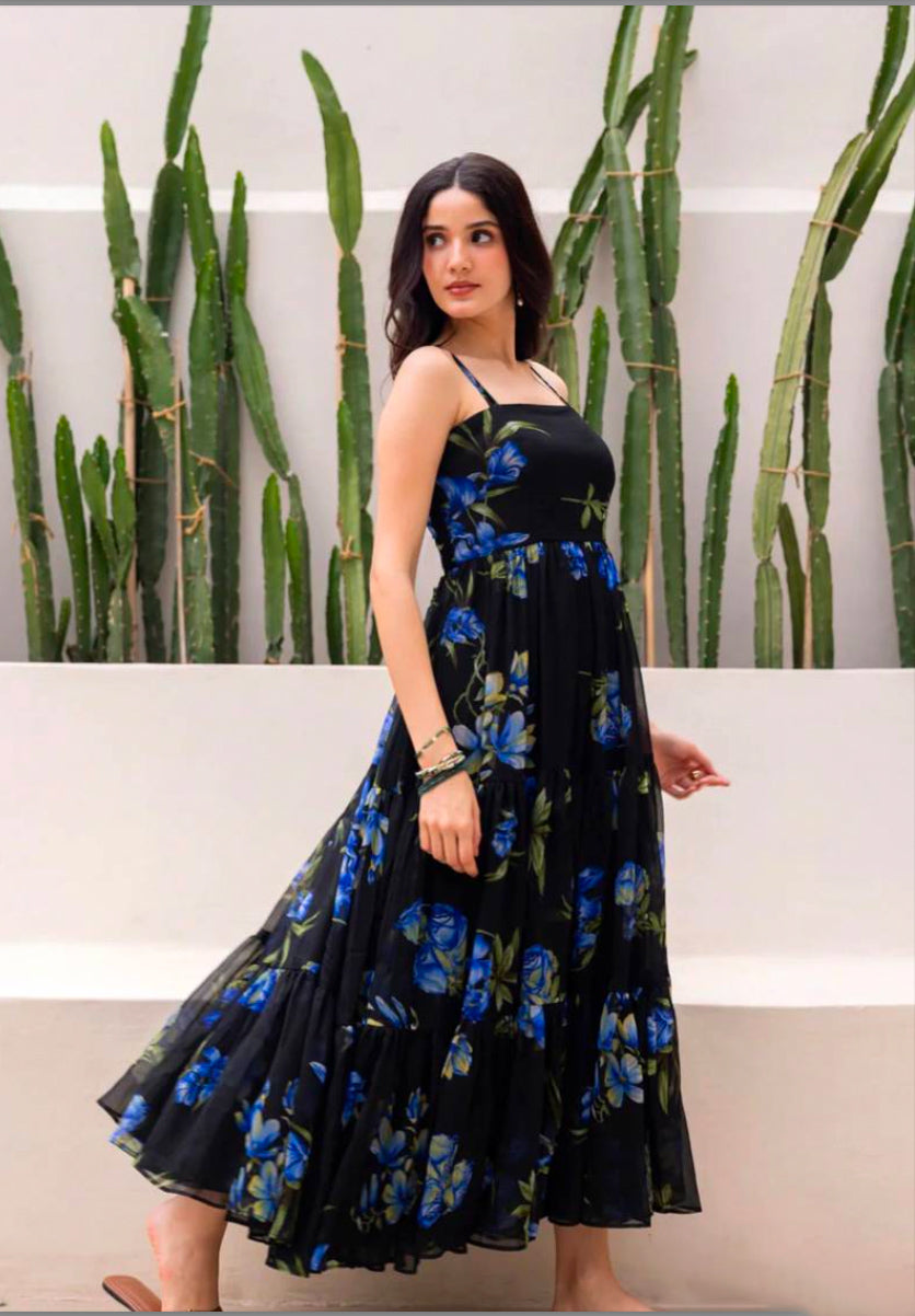 Hava-Khori Vol 1 Black Maxi Dress