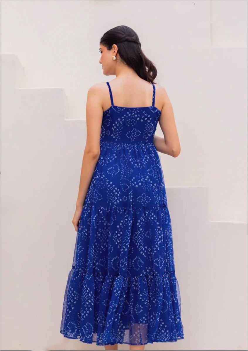 Hava-Khori Vol 1 Blue Maxi Dress