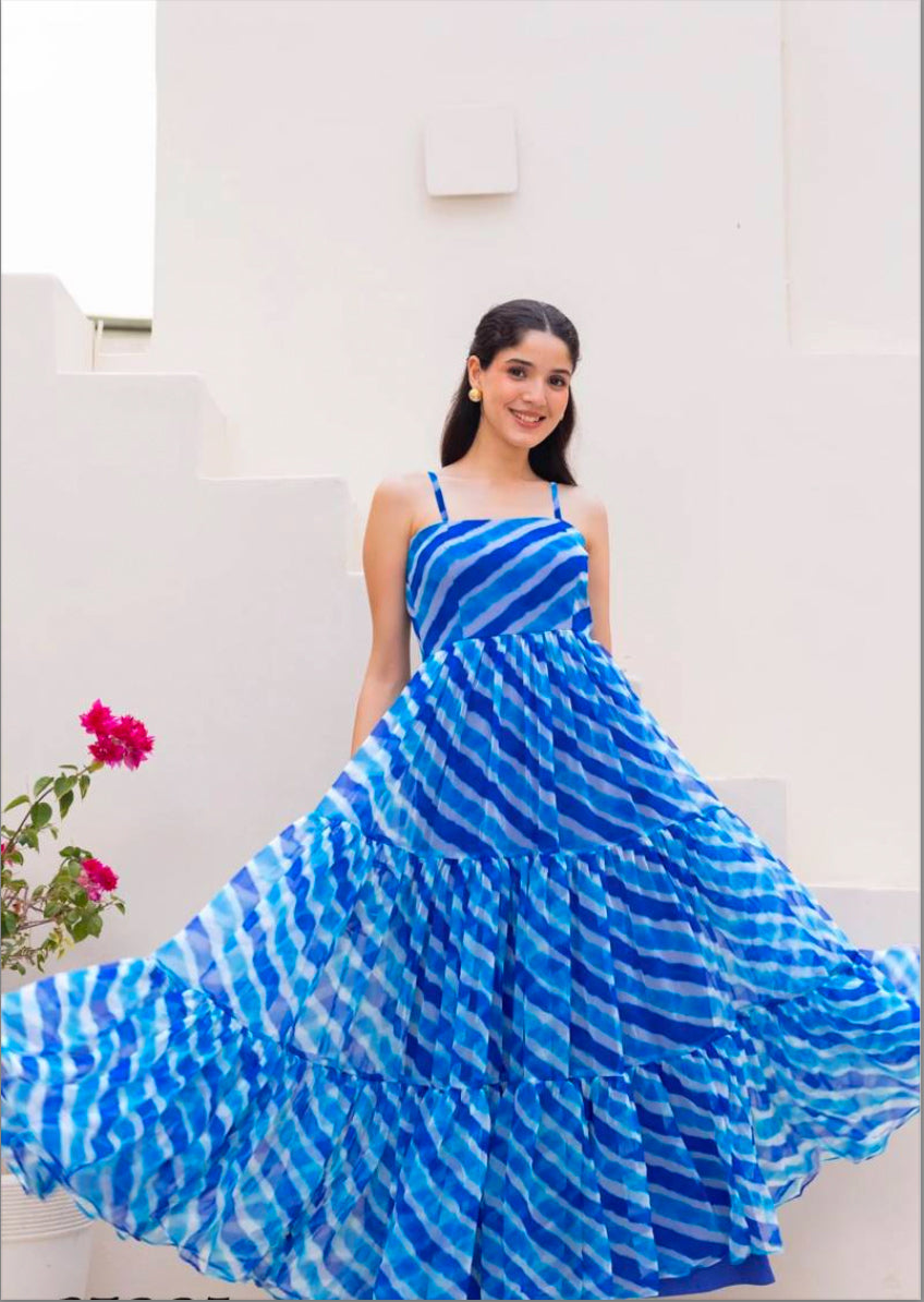 Hava-Khori Vol 1 Sky Blue Maxi Dress