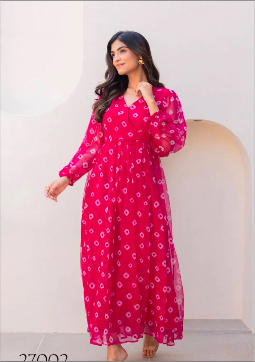 Hava-Khori Vol 1 Pink Maxi Dress