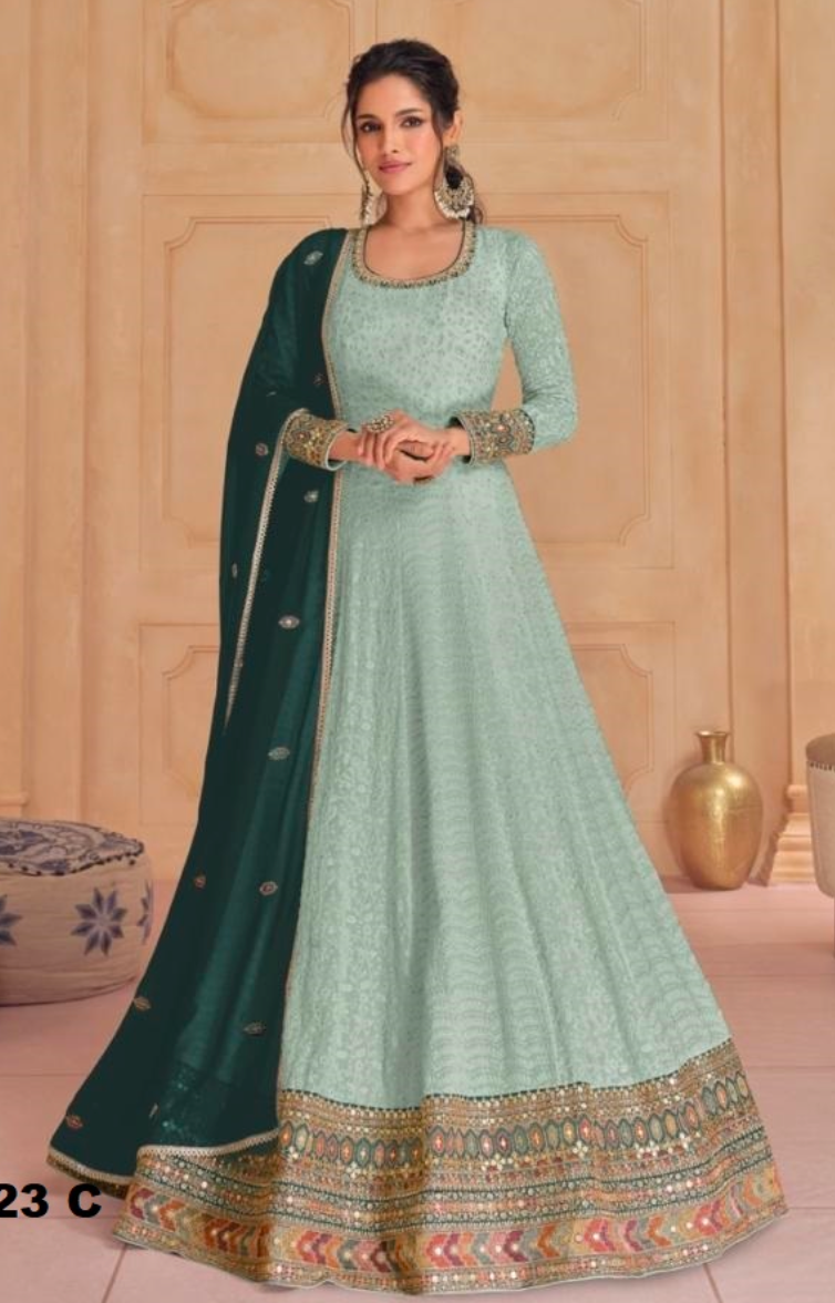 Matrut | Serene Fusion Sea Green Gown