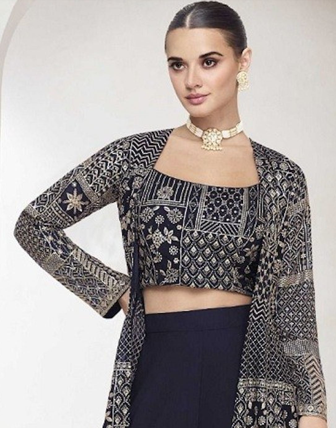 Matrut | Boho Rajputana Navy Blue Palazzo Set