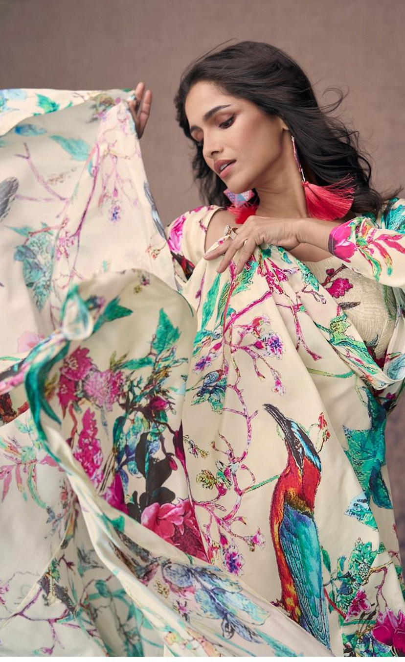 Matrut | Tassel Twist Floral White Palazzo Set