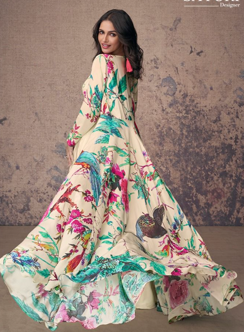 Matrut | Tassel Twist Floral White Palazzo Set