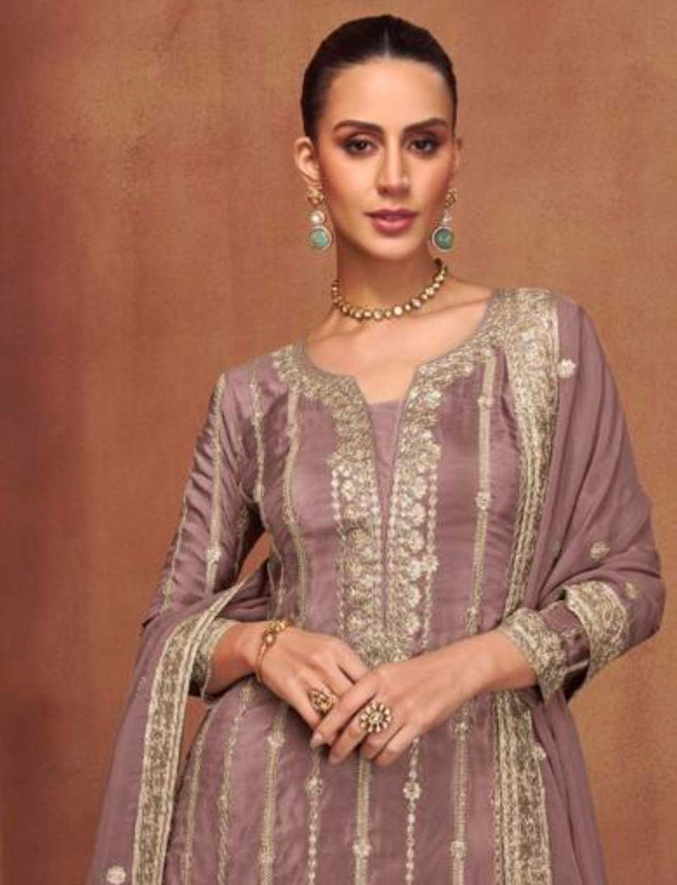Matrut | Shehnai Brown Sharara Suit