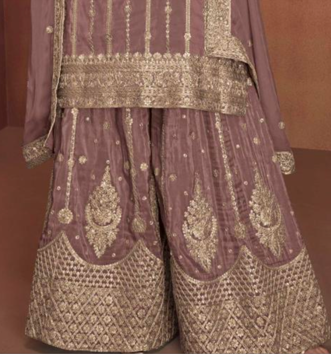 Matrut | Shehnai Brown Sharara Suit