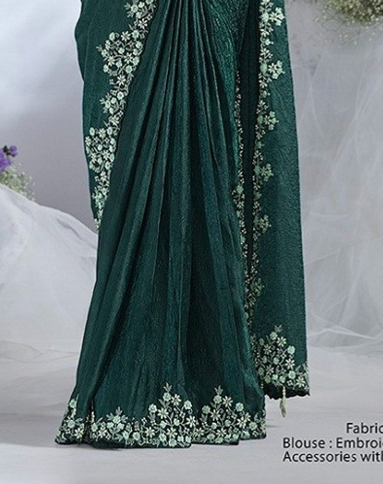 Matrut | 1 min Saree Bottle Green Aura