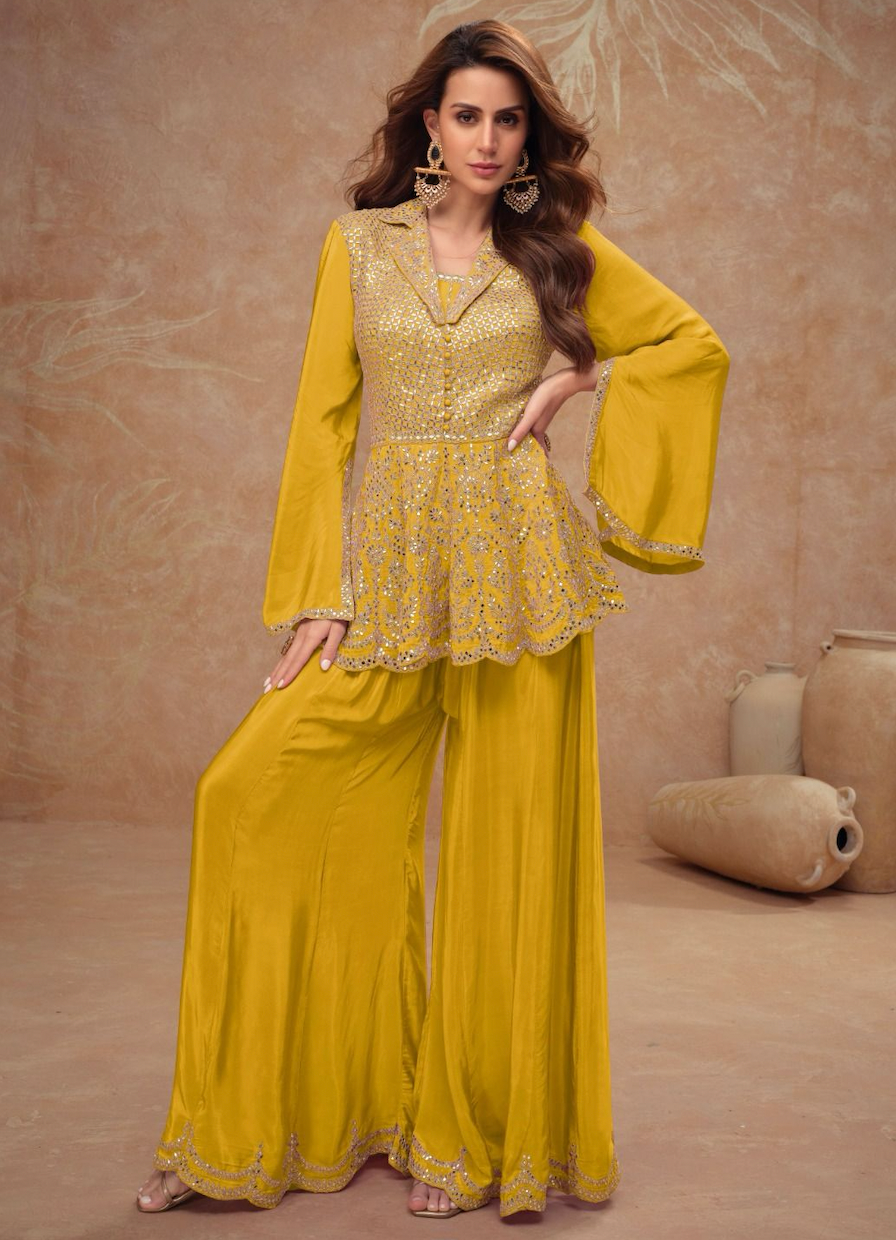 Matrut | Bollywood Belle Yellow Palazzo Set
