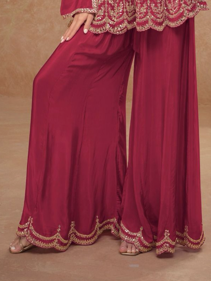 Matrut | Bollywood Belle Red Palazzo Set