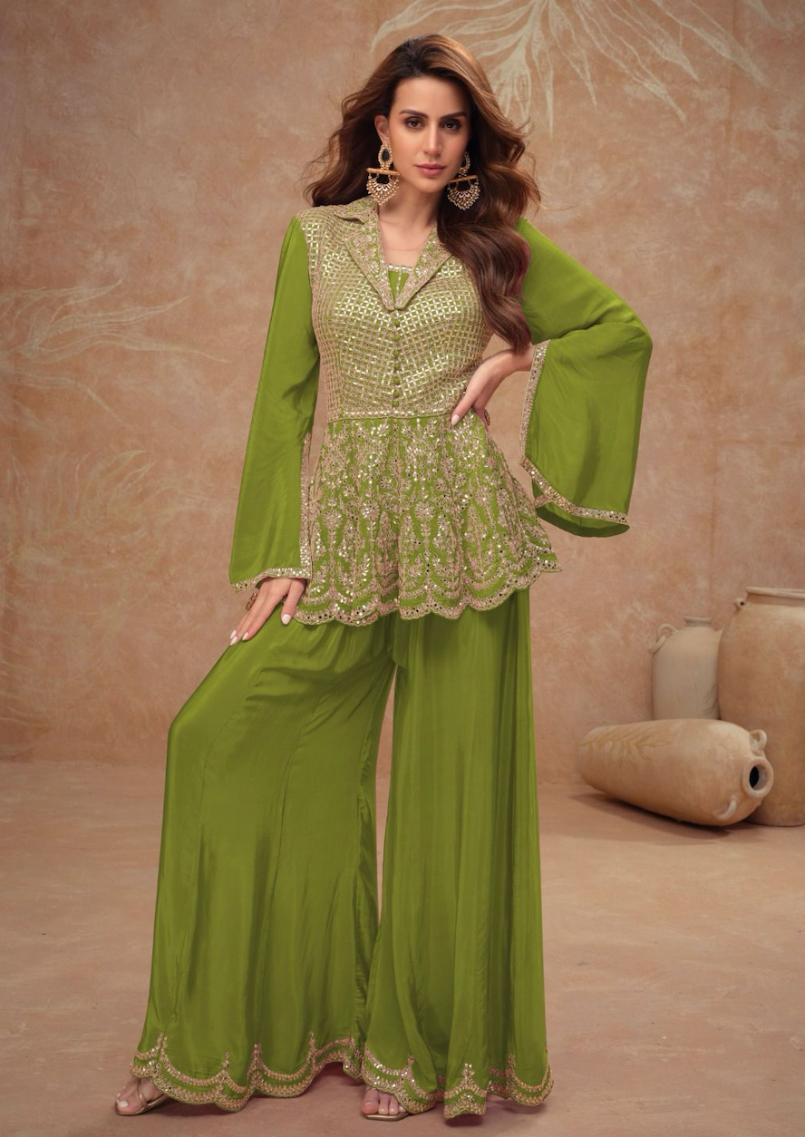 Matrut | Bollywood Belle Green Palazzo Set