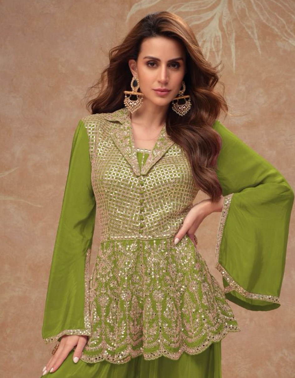 Matrut | Bollywood Belle Green Palazzo Set
