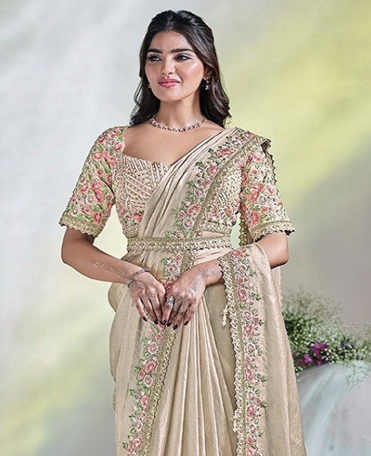 Matrut | 1 min Saree Cream Aura