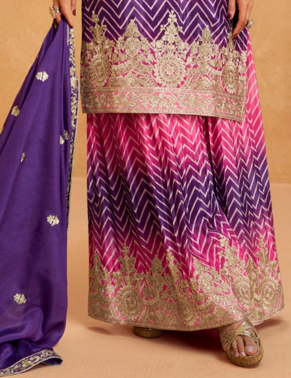 Matrut | Prismatic Elegance Pink Sharara Suit