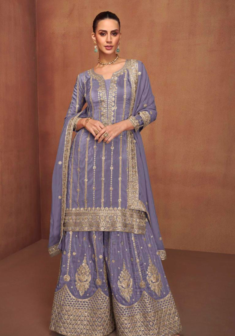 Matrut | Luxe Eid Glow Lavender Color Suit